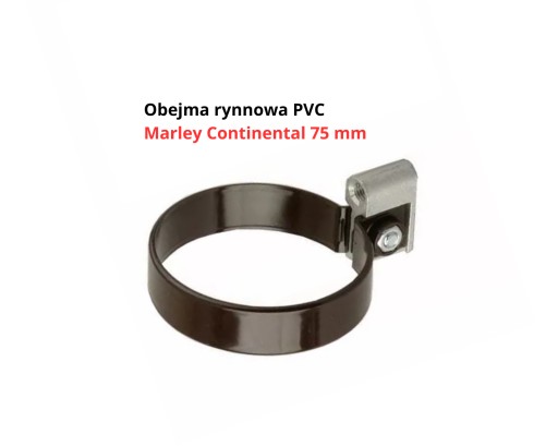 Obejma rynnowa PCV 75mm brąz Marley uchwyt rury spustowej montaż