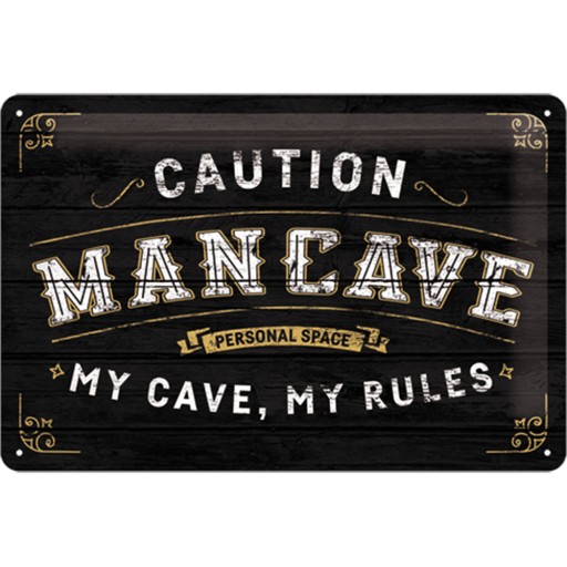 METALOWY PLAKAT 20X30 MAN CAVE MĘSKI POKÓJ JASKINI