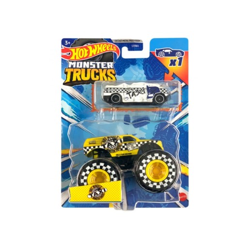 Hot Wheels Monster Trucks i samochód 1:64 Taksówka