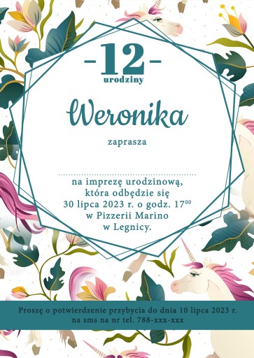 Zaproszenie urodzinowe dla dziecka