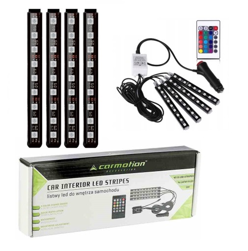 RGB LED TAŚMA LISTWA OŚWIETLENIE KABINY NA PILOT