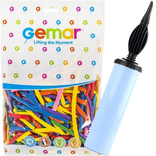 Balony Modeliny Rurki do Modelowania GEMAR 140cm 100szt. + POMPKA Gratis!