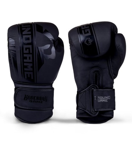 Rękawice bokserskie Ground Game Stripe Black skóra naturalna 14 oz