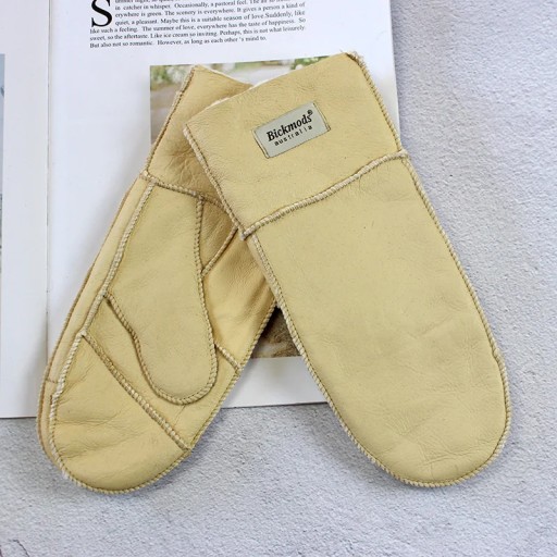 Sheepskin Fur Mittens Women's Leather Wool Color Winter Warmth Thickening