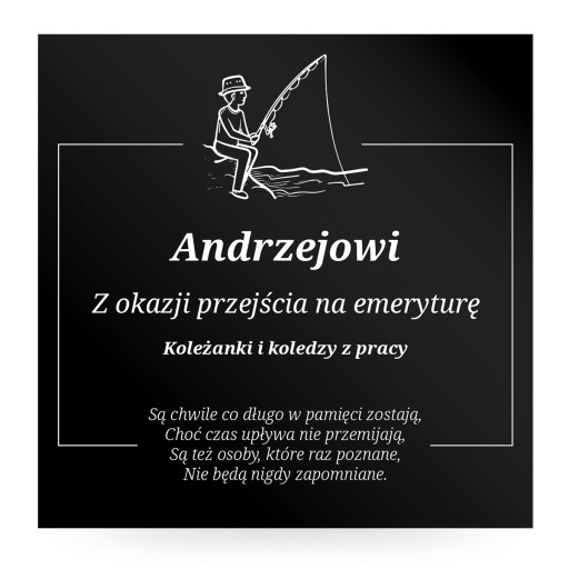 Grawer - Tabliczka z dedykacją 10x10 cm Black Lux - Aluminium czarne połysk
