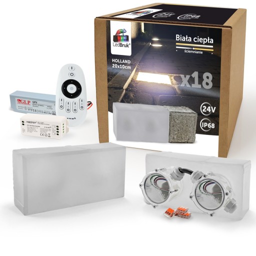 18x Kostka Brukowa LED 24V 20x10cm BC 3100K IP68