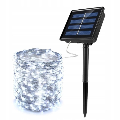 GIRLANDA SOLARNA OGRODOWA LAMPKI LED 30 ŻARÓWEK