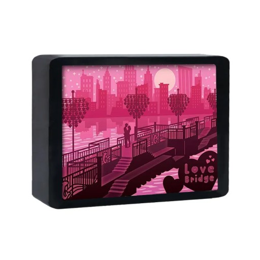 Prezent na walentynki lampa Led Shadow Box Frame 3
