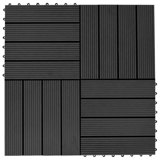 PŁYTKI TARASOWE 22 SZT 30X30CM 2M² WPC CZARNE
