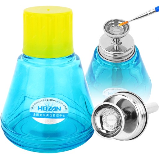 SZKLANA BUTELKA DOZOWNICZA Z POMPKĄ NA PŁYNY CIECZE CHEMIĘ HOZAN Z-96 150ml