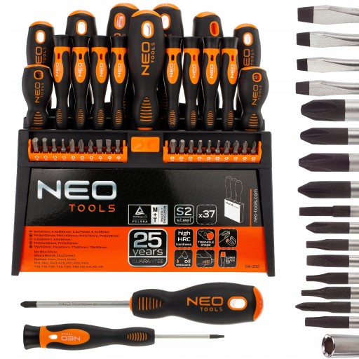 ŚRUBOKRĘTY WKRĘTAKI NEO TOOLS ZESTAW 37 ELEMENTÓW MAGNETYCZNA KOŃCÓWKA