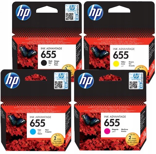 TUSZE ORYGINAŁY HP 655 CYAN MAGENTA YELLOW BLACK