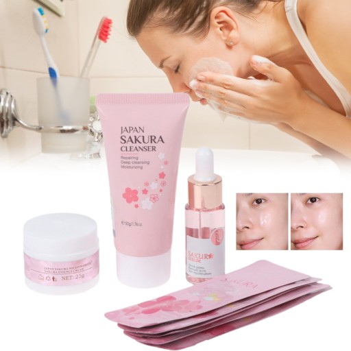 4pcs Sakura Face Cream Moisturizing Hydrating Set