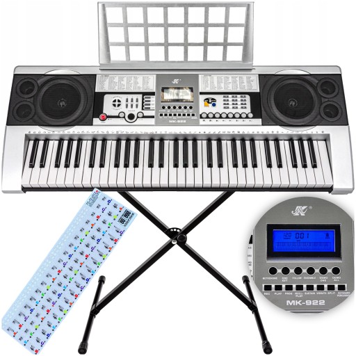 ZESTAW Profesjonalny KEYBOARD Organy PIANINO STOJAK Pulpit do Nut +Naklejki