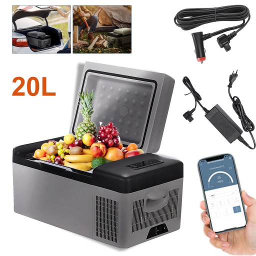 PRZENOŚNA LODÓWKA TURYSTYCZNA KOMPRESOROWA 20L 12V24V 230V AUTO LODÓWKA APLIKACJA