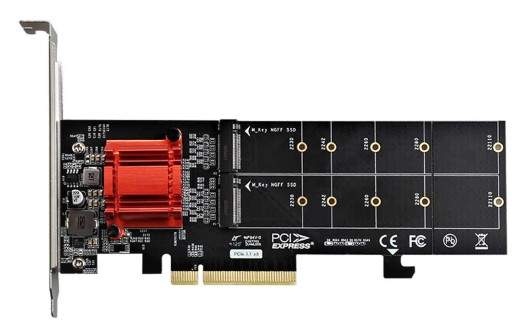 ADAPTER DUAL NVM-e TO PCI-E X 8