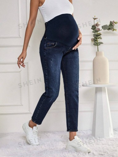 SHEIN MATERNITY SPODNIE JEANSOWE NIEBIESKIE XL 248