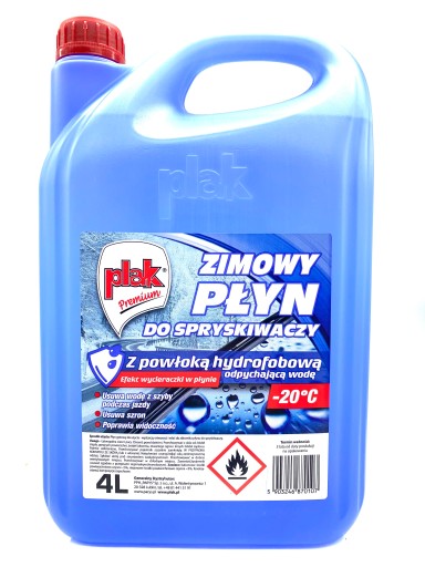 PLAK PREMIUM - HYDROFOBOWY PŁYN ZIMOWY DO SPRYSKIWACZY -20°C - 4L