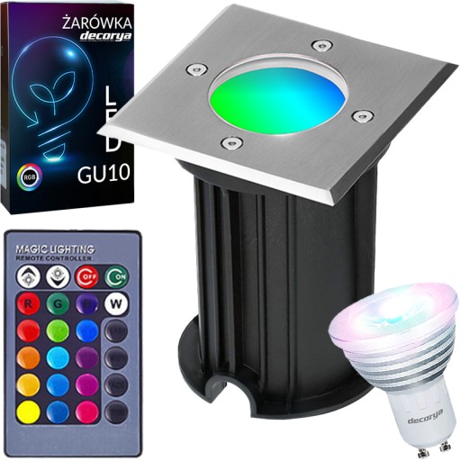 MOCNA DOGRUNTOWA LAMPA OPRAWA LED WPUSZCZANA NAJAZDOWA OCZKO IP65 GU10 RGB