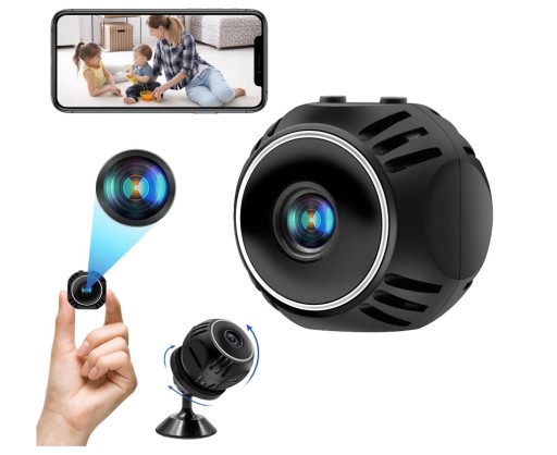 CYI Mini kamera WiFi, przenośna minikamera z czujnikiem ruchu monitoring