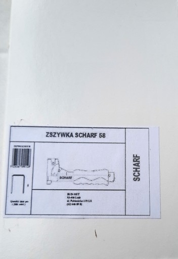 SCHARF Zszywki zszywacz MŁOTKOWY TACKER 2000 szt.