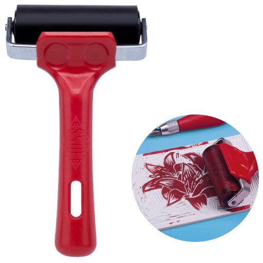 Wałek graficzny do linoleum gumowy roz. 7,5cm Essdee do linorytu farb solid