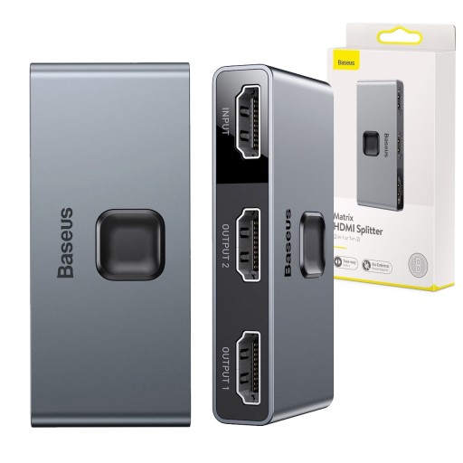 BASEUS SWITCH DWUKIERUNKOWY HDMI - 2x HDMI 4K/30Hz