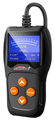 Tester akumulatorów Konnwei MIERNIK KW600 12 V - menu PL