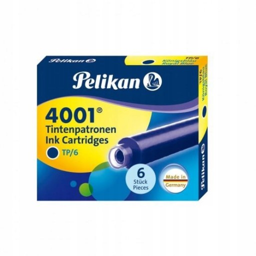 KRÓTKIE NABOJE ATRAMENTOWE Pelikan 4001 NIEBIESKIE