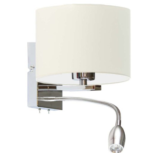 Kinkiet abażur lampa ścienna LED E27 kinkiet ścienny lampa na ścianę ecru