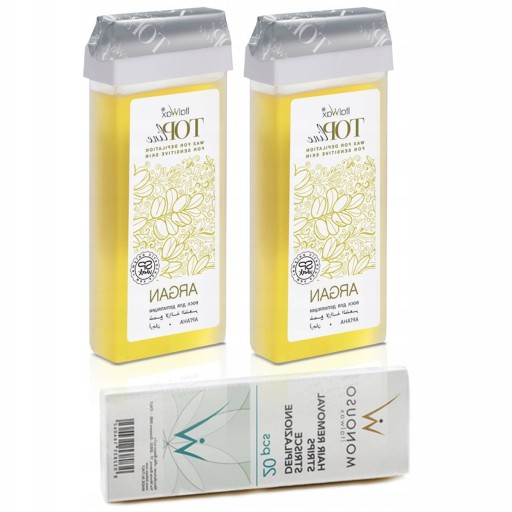2+1 GRATIS DEPILACJA woski rolka TOP ARGAN paski