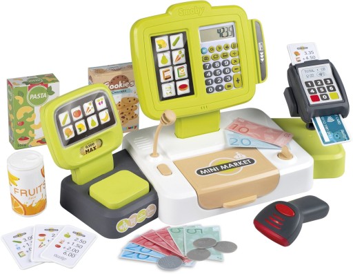 SMOBY Kasa fiskalna XL ze skanerem i akcesoriami OPAKOWANIE OTWIERANE-OPIS!