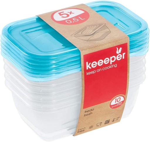 KEEEPER - 4x pojemnik na żywność plastikowy - pojemniki Fresh - 4x 0,75 L