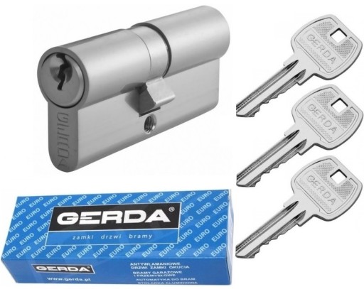 WKŁADKA DRZWIOWA NIKIEL 25/35mm GERDA + 3 KLUCZE