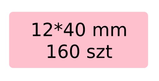 NIIMBOT Etykiety Naklejki RÓŻOWE 12*40mm 160szt