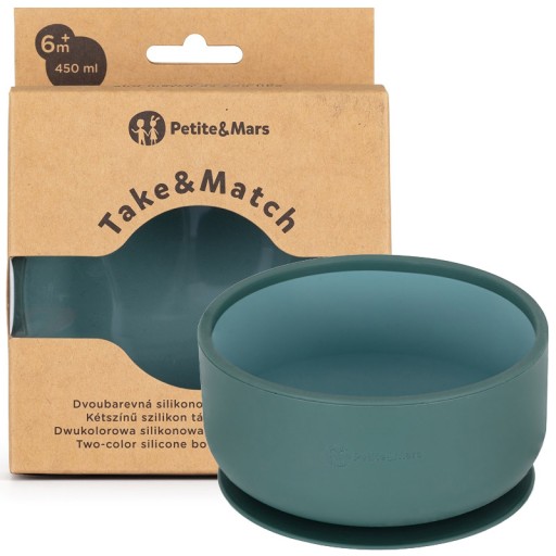 PETITE&MARS SILIKONOWA DWUKOLOROWA MISECZKA Z PRZYSSAWKĄ