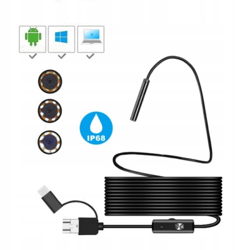 ENDOSKOP Kamera INSPEKCYJNA FHD 1080 ANDROID USB-C