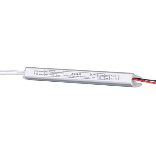 ZASILACZ LED SLIM 24W 12V/DC MODUŁOWY ULTRA WĄSKI!