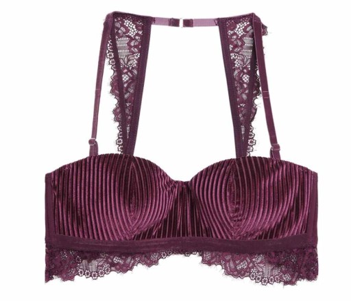 INTIMISSIMI VELVET STRIPES WELUR BALKONETKA biustonosz aronia 75B