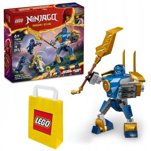 LEGO Ninjago Zestaw bitewny z mechem Jaya 71805 + Torba lego