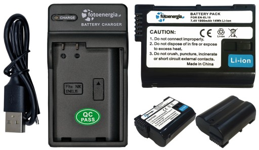 BATERIA AKUMULATOR EN-EL15 DO NIKON D500 D600 D610 D750 1900MAH 7.4V + ŁAD.
