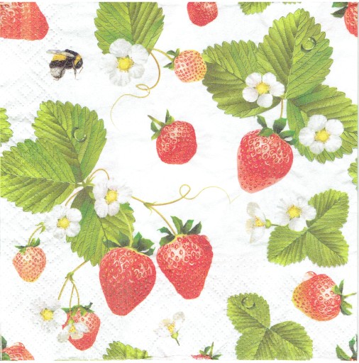 Serwetka papierowa decoupage 590 Truskawki owoce 1 sztuka