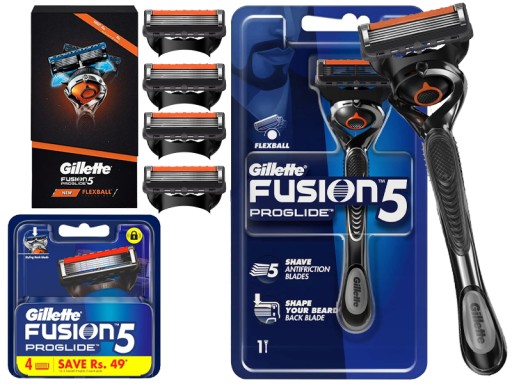 MASZYNKA DO GOLENIA GILLETTE FUSION 5 PROGLIDE FLEXBALL + 4 OSTRZA PROGLIDE