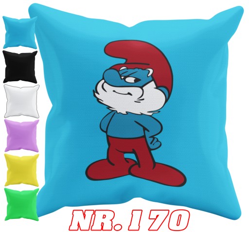 POSZEWKA NA PODUSZKĘ JAŚKA DO PRZEDSZKOLA PAPA SMERF + IMIĘ GRATIS