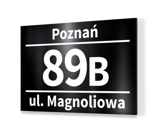 Tabliczka tablica ADRESOWA CZARNA B1. Nr domu20x30