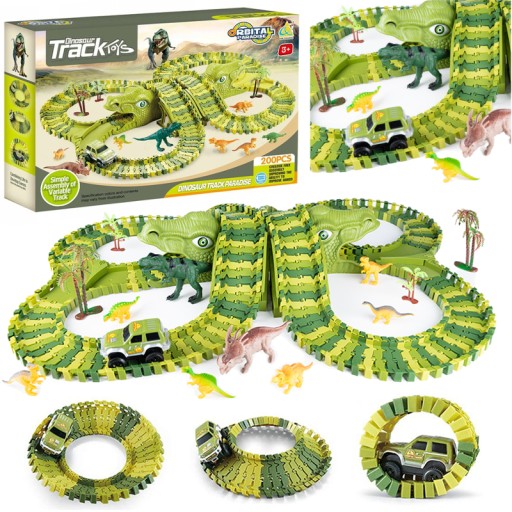 TOR SAMOCHODOWY WYŚCIGOWY PARK DINOZAURÓW 200 el.