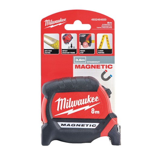 MIARA TAŚMA ZWIJANA MILWAUKEE MAGNETIC 8m magnes