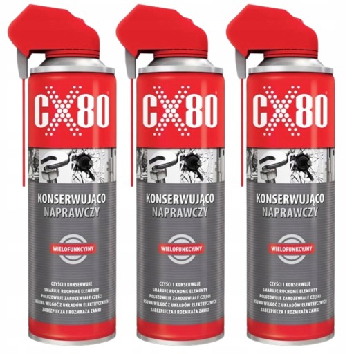 CX80 DUO SPRAY Płyn konserwująco-naprawczy - Ochrona przed korozją 500ml x3