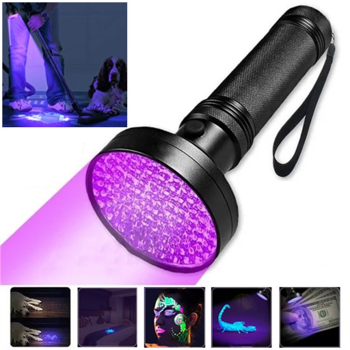 Latarka UV 100 LED 395NM Detektor Bursztynu Klima