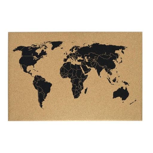 Tablica korkowa Mapa Świata 60x40